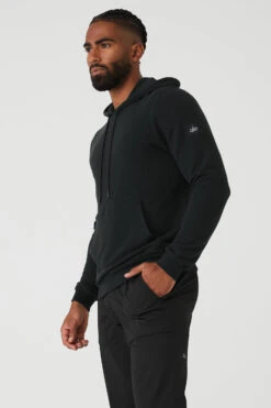 Micro Waffle Fast Break Hoodie - Black -ALO ACTIVEWEAR SALE M3164R 01 b1 s3 a3 1 m93