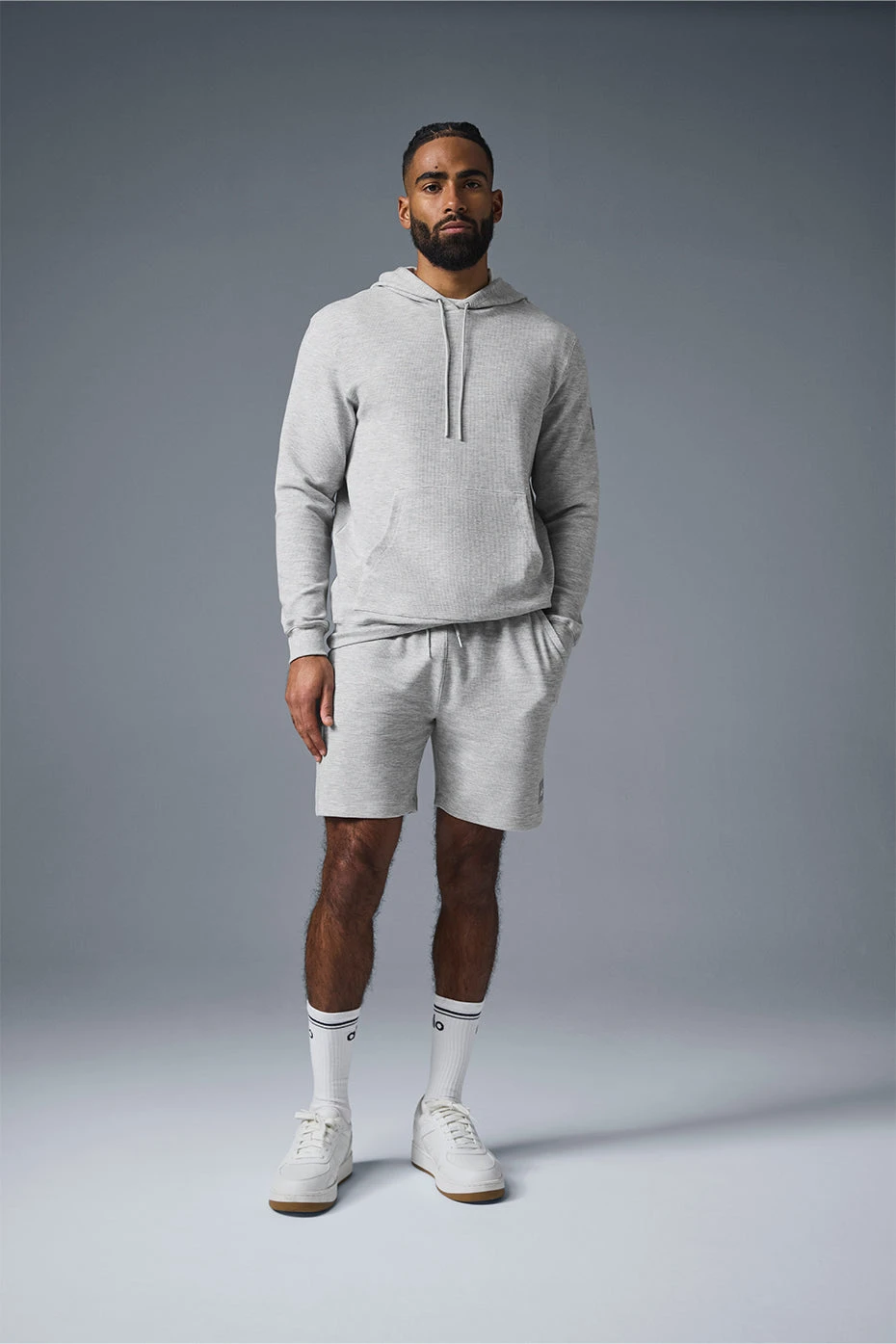 Micro Waffle Fast Break Hoodie - Athletic Heather Grey 3 Micro Waffle Fast Break Hoodie - Athletic Heather Grey