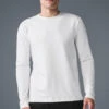 Conquer Reform Crewneck Long Sleeve - White -ALO ACTIVEWEAR SALE M3181R 00 b1 s1 a1 1 m214