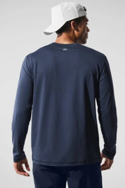 Conquer Reform Crewneck Long Sleeve - Navy -ALO ACTIVEWEAR SALE M3181R 03842 b1 s1 a2 1 m198