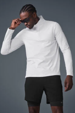 Conquer 1/4 Zip Reform Long Sleeve - White -ALO ACTIVEWEAR SALE M3193R 00 b1 s1 a3 1 m221