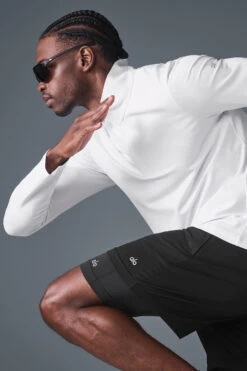 Conquer 1/4 Zip Reform Long Sleeve - White -ALO ACTIVEWEAR SALE M3193R 00 b1 s1 a4 1 m221