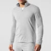 Conquer 1/4 Zip Reform Long Sleeve - Athletic Heather Grey -ALO ACTIVEWEAR SALE M3193R 02910 b1 s1 a1 1 m198
