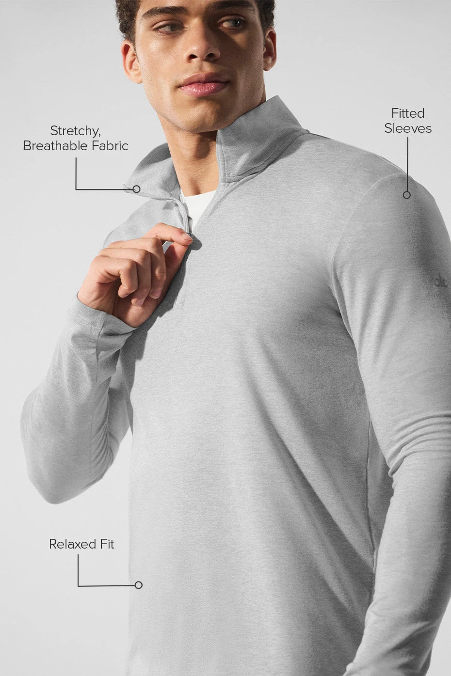 Conquer 1/4 Zip Reform Long Sleeve - Athletic Heather Grey 4 Conquer 1/4 Zip Reform Long Sleeve - Athletic Heather Grey - Image 2