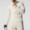 Conquer 1/4 Zip Reform Long Sleeve - Bone -ALO ACTIVEWEAR SALE M3193R 03040 b1 s1 a1 1 m198