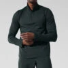 Conquer 1/4 Zip Reform Long Sleeve - Charcoal Green -ALO ACTIVEWEAR SALE M3193R 06021 b1 s1 a1 1 m221