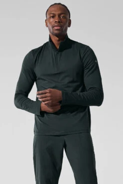 Conquer 1/4 Zip Reform Long Sleeve - Charcoal Green