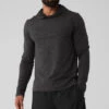 Conquer Reform Long Sleeve With Hood - Dark Heather Grey -ALO ACTIVEWEAR SALE M3199R 01300 b1 s3 a1 1 m93