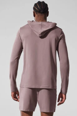 Conquer Reform Long Sleeve With Hood - Mushroom -ALO ACTIVEWEAR SALE M3199R 05498 b1 s1 a2 1 m221