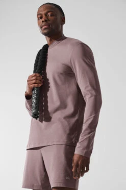 Conquer Reform Long Sleeve With Hood - Mushroom -ALO ACTIVEWEAR SALE M3199R 05498 b1 s1 a3 1 m221