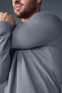 Conquer Reform Long Sleeve With Hood - Steel Grey -ALO ACTIVEWEAR SALE M3199R 05541 b1 s1 a4 1 m226