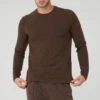 Micro Waffle Fast Break Long Sleeve Tee - Espresso 2 Micro Waffle Fast Break Long Sleeve Tee - Espresso -ALO ACTIVEWEAR SALE M3200R 04064 b1 s3 a1 1 m108