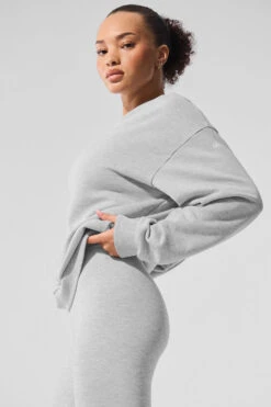 Chill Crew Neck Pullover - Athletic Heather Grey -ALO ACTIVEWEAR SALE M3207R 02910 b1 s1 a4 1 m206