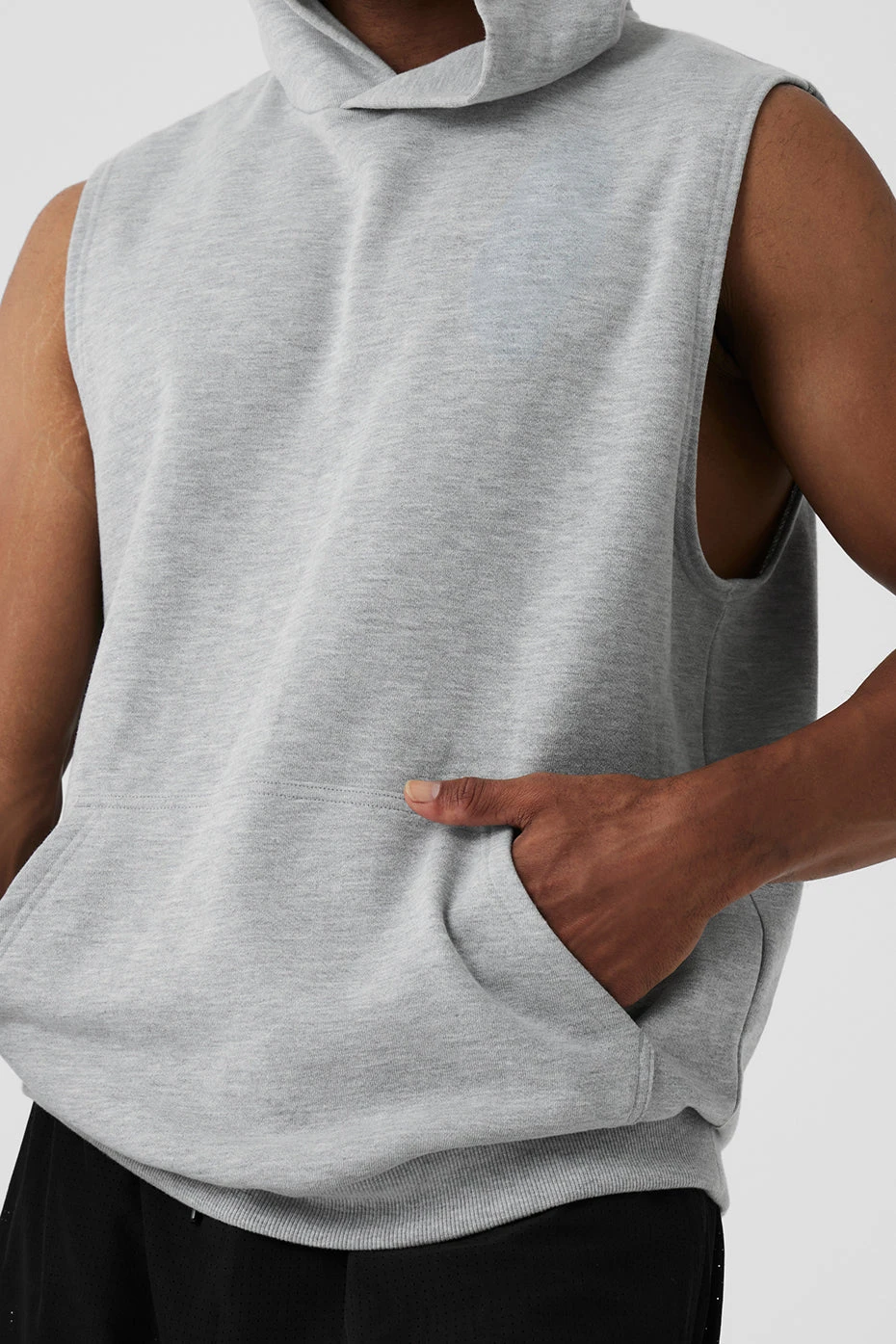 Chill Sleeveless Hoodie - Athletic Heather Grey 6 Chill Sleeveless Hoodie - Athletic Heather Grey - Image 4