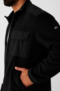 Polar Fleece Ridge Full Zip Jacket - Black 9 Polar Fleece Ridge Full Zip Jacket - Black -ALO ACTIVEWEAR SALE M3215R 01 b1 s3 a4 1 m93