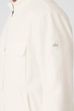 Polar Fleece Ridge Full Zip Jacket - Ivory -ALO ACTIVEWEAR SALE M3215R 03299 b1 s3 a4 1 m93