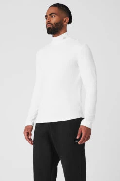 Conquer Reform Mock Neck Long Sleeve - White -ALO ACTIVEWEAR SALE M3218R 00 b1 s3 a2 1 m93