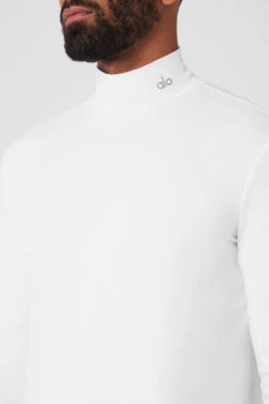 Conquer Reform Mock Neck Long Sleeve - White -ALO ACTIVEWEAR SALE M3218R 00 b1 s3 a4 1 m93