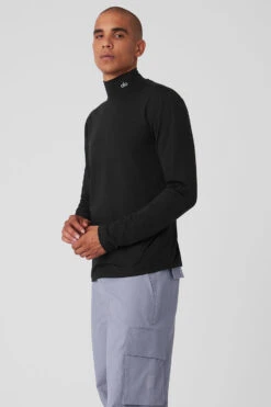 Conquer Reform Mock Neck Long Sleeve - Black -ALO ACTIVEWEAR SALE M3218R 01 b1 s3 a2 1 m154