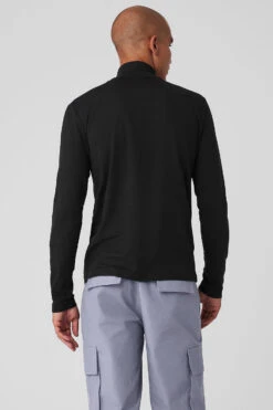 Conquer Reform Mock Neck Long Sleeve - Black -ALO ACTIVEWEAR SALE M3218R 01 b1 s3 a3 1 m154