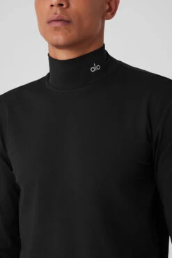 Conquer Reform Mock Neck Long Sleeve - Black -ALO ACTIVEWEAR SALE M3218R 01 b1 s3 a4 1 m154