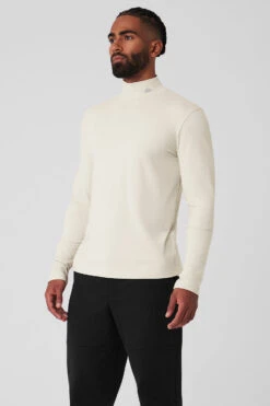 Conquer Reform Mock Neck Long Sleeve - Bone -ALO ACTIVEWEAR SALE M3218R 03040 b1 s3 a2 1 m93