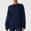 Scholar Crew Neck Sweater - Navy -ALO ACTIVEWEAR SALE M3224R 03842 b1 s1 a1 1 m18