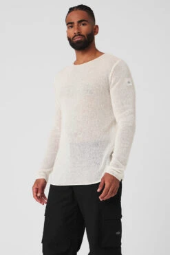Cashmere Reform Long Sleeve - Ivory -ALO ACTIVEWEAR SALE M3229R 03299 b1 s3 a3 1 m93