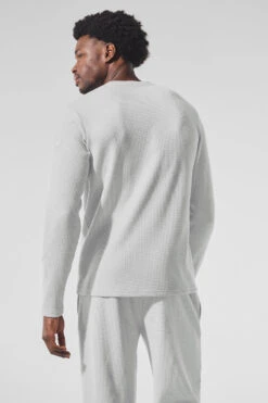 Elevate Waffle Long Sleeve Crew - Athletic Heather Grey 9 Elevate Waffle Long Sleeve Crew - Athletic Heather Grey -ALO ACTIVEWEAR SALE M3265R 02910 b1 s3 a2 m225
