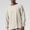Elevate Waffle Long Sleeve Crew - Bone 2 Elevate Waffle Long Sleeve Crew - Bone -ALO ACTIVEWEAR SALE M3265R 03040 b1 s1 a1 1 m221