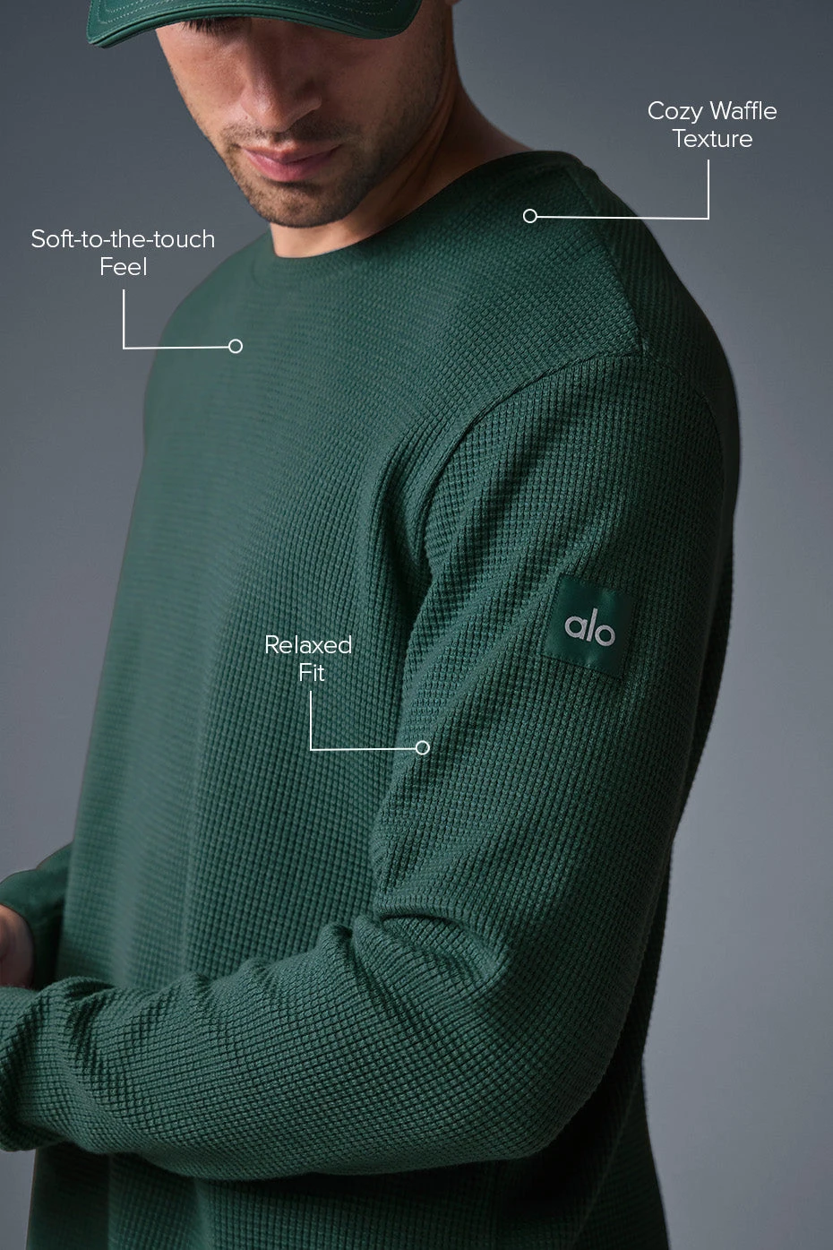 Elevate Waffle Long Sleeve Crew - Winter Ivy 4 Elevate Waffle Long Sleeve Crew - Winter Ivy - Image 2