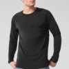 Alo Vapor Crewneck Long Sleeve - Black -ALO ACTIVEWEAR SALE M3266R 01 b1 s1 a3 1 m214