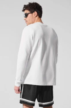 Double Take Long Sleeve Crew - White -ALO ACTIVEWEAR SALE M3299R 00 b1 s1 a2 1 m214