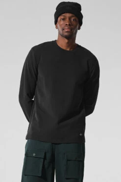 Double Take Long Sleeve Crew - Black -ALO ACTIVEWEAR SALE M3299R 01 b1 s1 a4 1 m221
