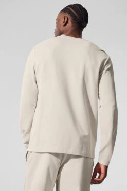 Double Take Long Sleeve Crew - Bone -ALO ACTIVEWEAR SALE M3299R 03040 b1 s1 a2 1 m221