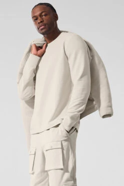 Double Take Long Sleeve Crew - Bone -ALO ACTIVEWEAR SALE M3299R 03040 b1 s1 a3 1 m221