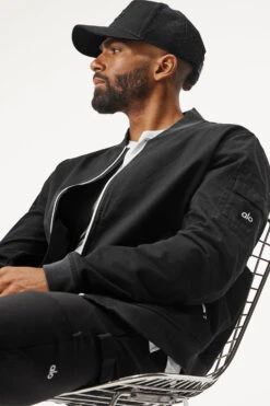 Division Ripstop Bomber Jacket - Black -ALO ACTIVEWEAR SALE M4141R 01 b1 s3 a4 1 m93