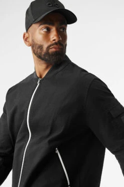 Division Ripstop Bomber Jacket - Black -ALO ACTIVEWEAR SALE M4141R 01 b1 s3 a4 2 m93