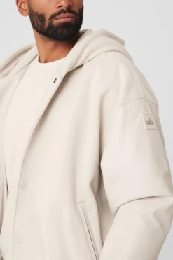 Select Hooded Bomber Jacket - Bone -ALO ACTIVEWEAR SALE M4145R 03040 b1 s3 a4 2 m93