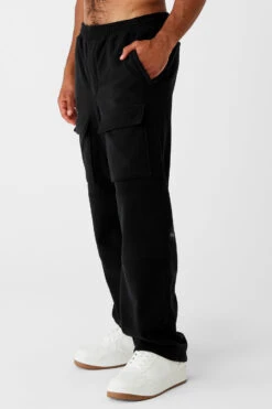 Polar Fleece Ridge Cargo Pants - Black -ALO ACTIVEWEAR SALE M5160R 01 b1 s3 a2 1 m93