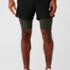 5" Revival 2-in-1 Short - Black/Stealth Green -ALO ACTIVEWEAR SALE M6114R 04917 b1 s3 a1 1 m93