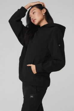 Renown Heavy Weight Hoodie - Black -ALO ACTIVEWEAR SALE U3013R 01 b1 s1 a2 1 m54