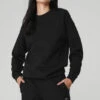 Renown Heavy Weight Crew Neck Pullover - Black -ALO ACTIVEWEAR SALE U3014R 01 b1 s1 a1 1 m54