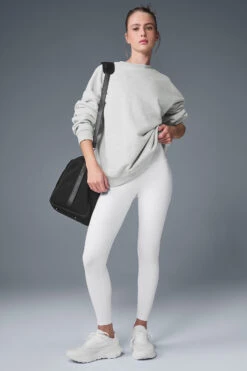 Renown Heavy Weight Crew Neck Pullover - Athletic Heather Grey -ALO ACTIVEWEAR SALE U3014R 02910 b1 s1 a4 1 m224