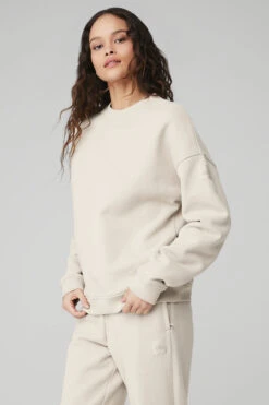 Renown Heavy Weight Crew Neck Pullover - Bone 17 Renown Heavy Weight Crew Neck Pullover - Bone -ALO ACTIVEWEAR SALE U3014R 03040 b1 s1 a2 1 m90