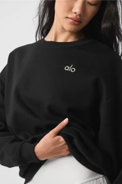 Accolade Crew Neck Pullover - Black -ALO ACTIVEWEAR SALE U3031RG 01 b1 s1 a3 1 m54