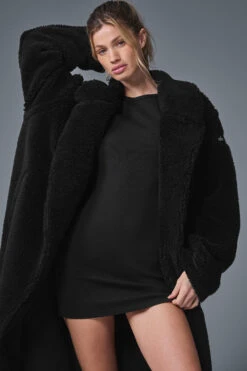 Oversized Sherpa Trench - Black -ALO ACTIVEWEAR SALE U4012R 01 b1 s1 a4 1 m91