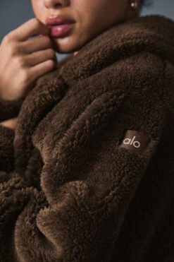 Oversized Sherpa Trench - Espresso -ALO ACTIVEWEAR SALE U4012R 04064 b1 s1 a4 2 m206