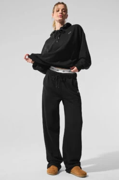 Accolade Straight Leg Sweatpant - Black -ALO ACTIVEWEAR SALE U5013RG 01 b1 s1 a5 1 m91