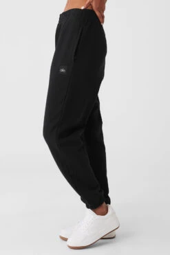 Cuffed Renown Heavy Weight Sweatpant - Black -ALO ACTIVEWEAR SALE U5014R 01 b1 s1 a3 1 m18